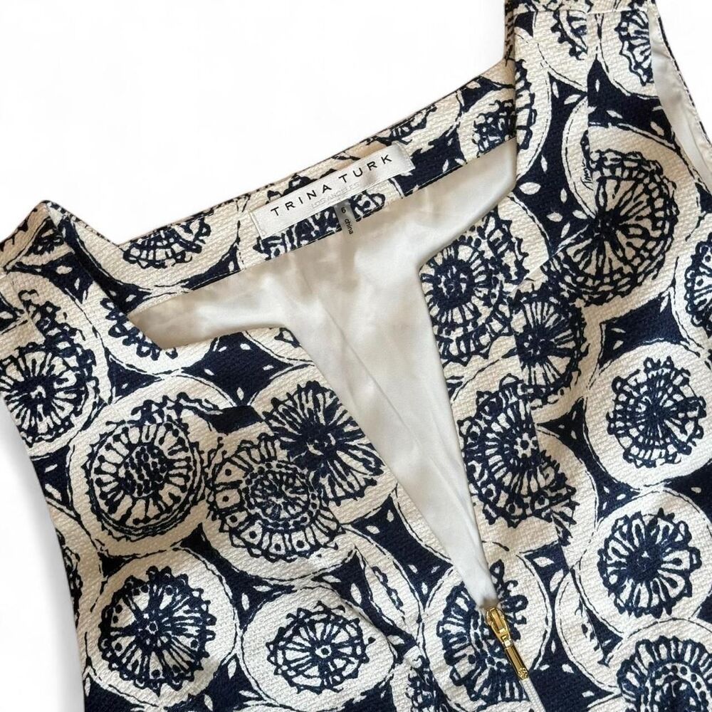 Trina Turk Kindle Blue Dress ($348) Cotton Blend Sz 6 | Graduation Formal dress - Picture 2 of 8